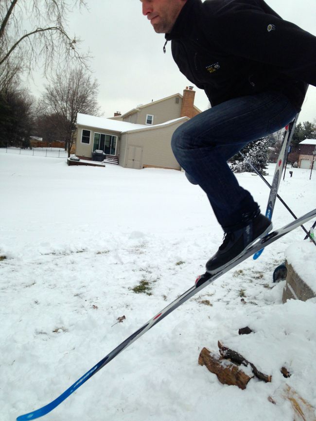 improvised ski jump