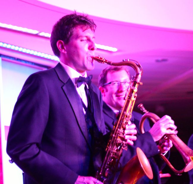 Onstage with great trumpeter and great dude, Mike Hankins